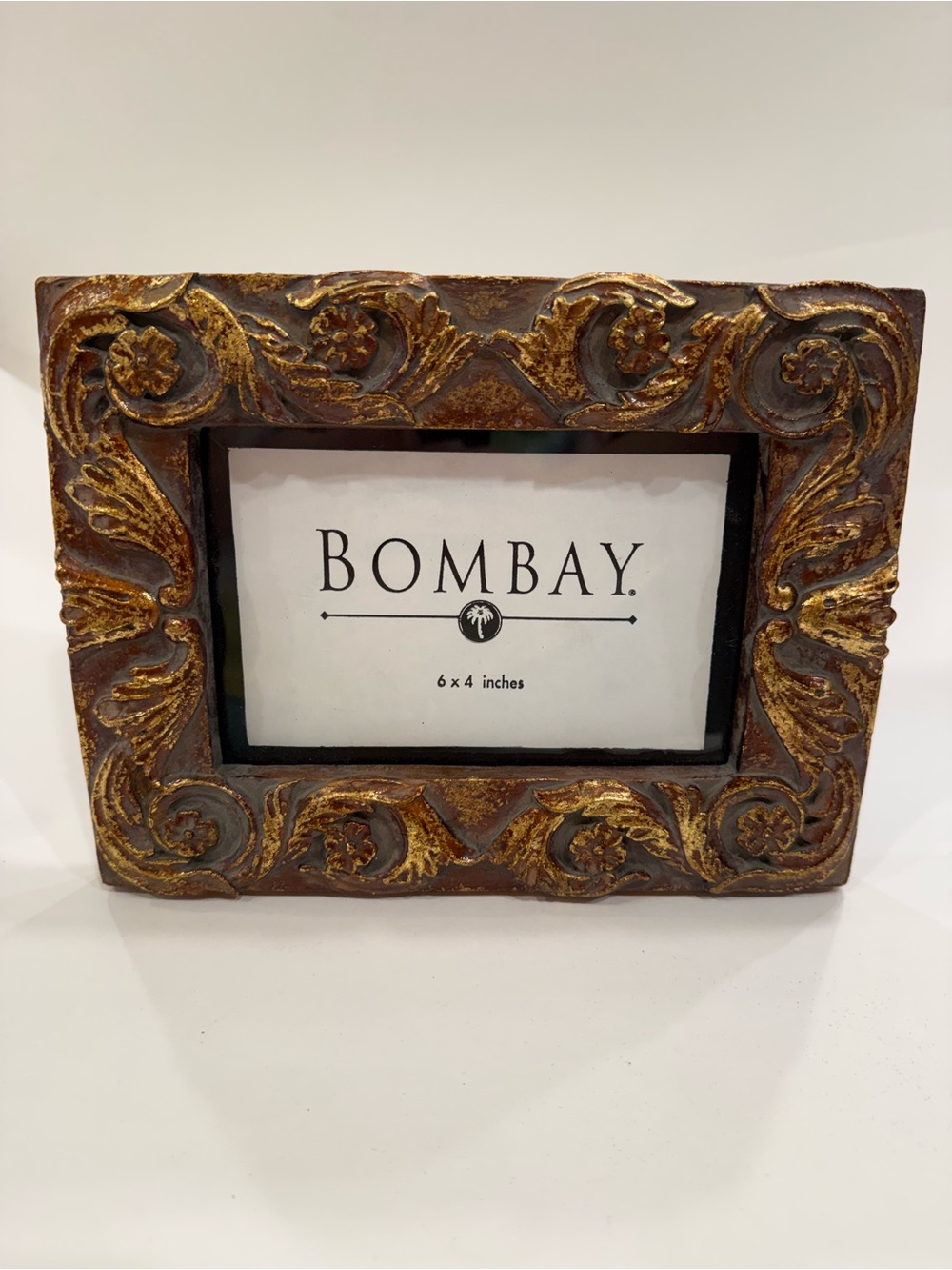 Bombay Carved Gold and Brown Photo Frame